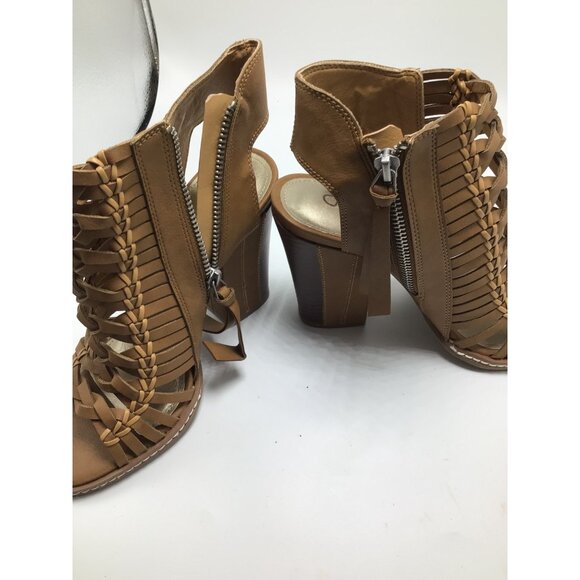 Cato Tan Gladiator Ankle boots booties side zipper size 6 NWOB - Picture 5 of 8